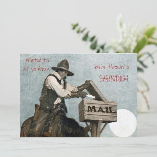 Uitnodigingen van westerne en cowboypartijen (Staand voorkant)