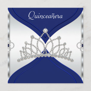 Uitnodigingen van White and Royal Blue Quinceanera