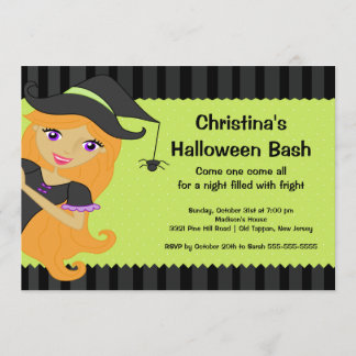 Uitnodigingen van Witch Halloween Bash Halloween P