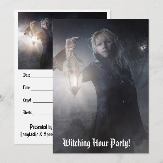 Uitnodigingen van Witching Hour Party (Voorkant / Achterkant)