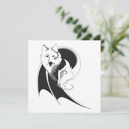 Uitnodigingen van Wolf en Dragon (Staand voorkant)