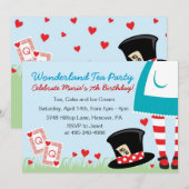 Uitnodigingen van Wonderland Tea Party (Voorkant / Achterkant)