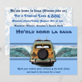 Uitnodigingen van Woody Wave Luau (Voorkant / Achterkant)