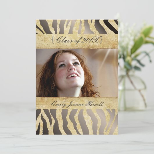 Uitnodigingen van  Zebra/Afstuderen (Staand voorkant)