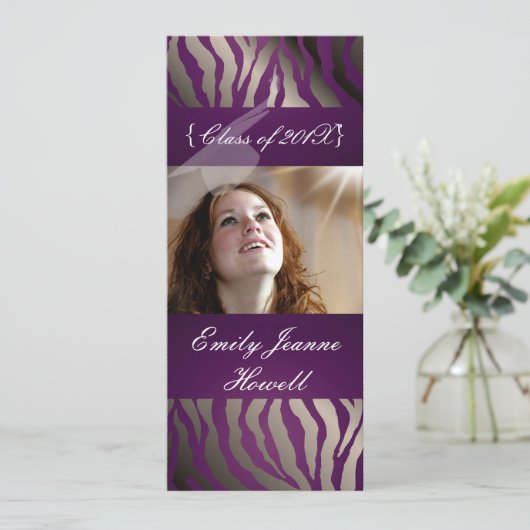 Uitnodigingen van Zebra/Afstuderen (Staand voorkant)