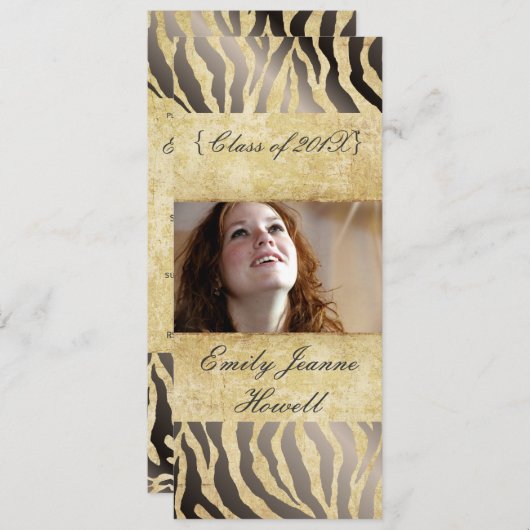 Uitnodigingen van  Zebra/Afstuderen (Voorkant / Achterkant)