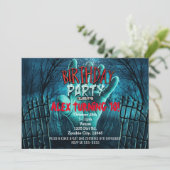 Uitnodigingen van Zombie Birthday Party (Staand voorkant)