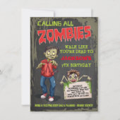 Uitnodigingen van Zombie Birthday Party (Voorkant)