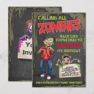 Uitnodigingen van Zombie Birthday Party