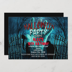 Uitnodigingen van Zombie Halloween Costume Party