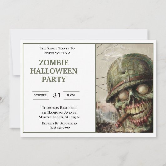 Uitnodigingen van Zombie Halloween Party (Voorkant)