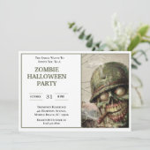 Uitnodigingen van Zombie Halloween Party (Staand voorkant)
