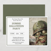 Uitnodigingen van Zombie Halloween Party (Voorkant / Achterkant)