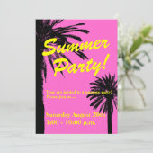 Uitnodigingen van zomerpartijen voor neonroze en p (Staand voorkant)