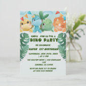 Uitnodigingen Verjaardag 1e gepersonaliseerde dino (Staand voorkant)