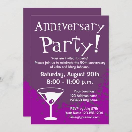 Uitnodigingen verjaardagsfeest | Aangepaste uitnod (Voorkant / Achterkant)