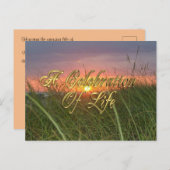 Uitnodigingen viering van het leven Zonsondergang (Voorkant / Achterkant)