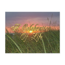 Uitnodigingen viering van het leven Zonsondergang