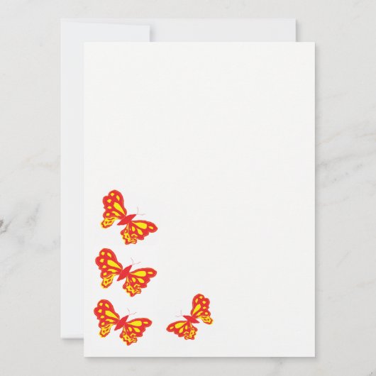 Uitnodigingen/Vlinders Kaart (Achterkant)