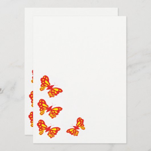 Uitnodigingen/Vlinders Kaart (Voorkant / Achterkant)