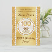 Uitnodigingen voor 100e verjaardag, Liefdevol Gepe (Staand voorkant)