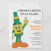 Uitnodigingen voor 100ste verjaardag Bier Grappig (Voorkant)