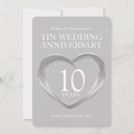 Uitnodigingen voor 10-jarig huwelijksjubileum tinn