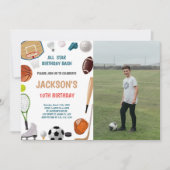 Uitnodigingen voor 10-jarige sportverjaardag (Voorkant)