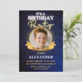 Uitnodigingen voor 10e verjaardag jongen Elegant C (Staand voorkant)