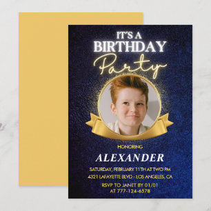 Uitnodigingen voor 10e verjaardag jongen Elegant C