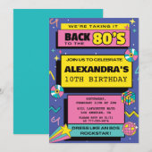 Uitnodigingen voor 10e verjaardag Terugblik Retro (Voorkant / Achterkant)