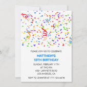 Uitnodigingen voor 13e verjaardag Confetti Regenbo (Voorkant)