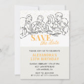 Uitnodigingen voor 13e verjaardag Save the date Lu (Voorkant)