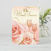 Uitnodigingen voor 15e trouwfeest (Staand voorkant)