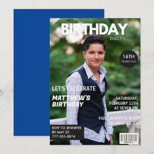 uitnodigingen voor 16e verjaardag Man Hij Tijdschr