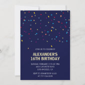 Uitnodigingen voor 16e verjaardag Mannen Confetti (Voorkant)