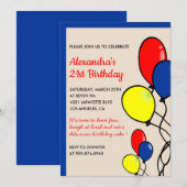 Uitnodigingen voor 21e verjaardag Ballonnen (Voorkant / Achterkant)