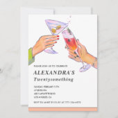 Uitnodigingen voor 21e verjaardagsfeest Cocktail F (Voorkant)