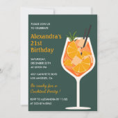 Uitnodigingen voor 21ste verjaardag Cocktail Elega (Voorkant)