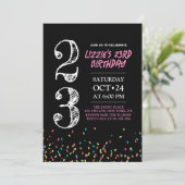 Uitnodigingen voor 23e verjaardag (Staand voorkant)