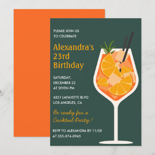 Uitnodigingen voor 23e verjaardag Cocktail Elegant