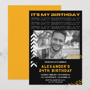 Uitnodigingen voor 24e verjaardag Mannen Foto Spui