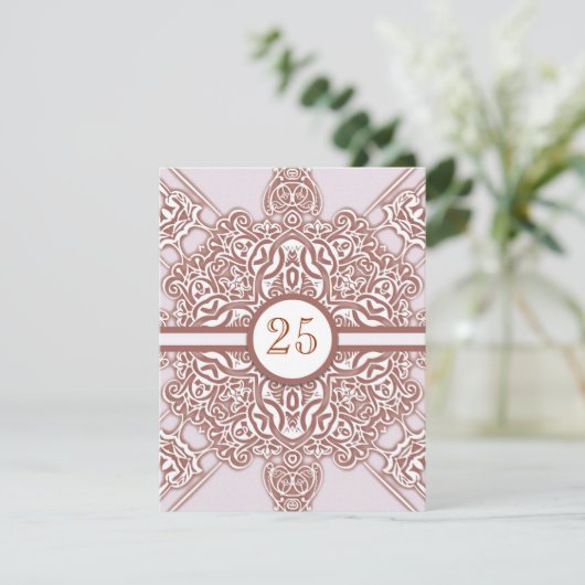 Uitnodigingen voor 25-jarig huwelijksjubileum in v (Staand voorkant)