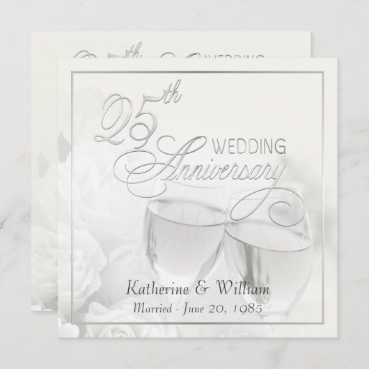 Uitnodigingen voor 25-jarig huwelijksjubileum - Vi (Voorkant / Achterkant)