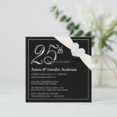 Uitnodigingen voor 25-jarig huwelijksjubileumfeest (Staand voorkant)
