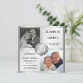Uitnodigingen voor 25-jarig jubileum met 2 foto's (Staand voorkant)