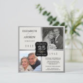 Uitnodigingen voor 25-jarig jubileum met fancy vin (Staand voorkant)