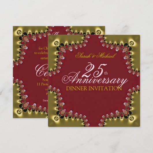 Uitnodigingen voor 25-jarig jubileumdiner Aardse L (Voorkant / Achterkant)