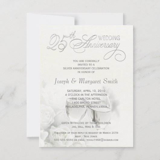 Uitnodigingen voor 25-jarig jubileumfeest (Achterkant)