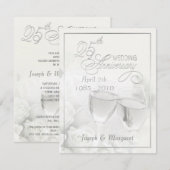 Uitnodigingen voor 25-jarig jubileumfeest (Voorkant / Achterkant)